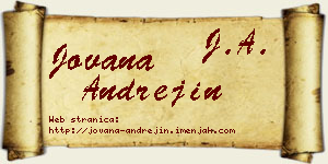 Jovana Andrejin vizit kartica